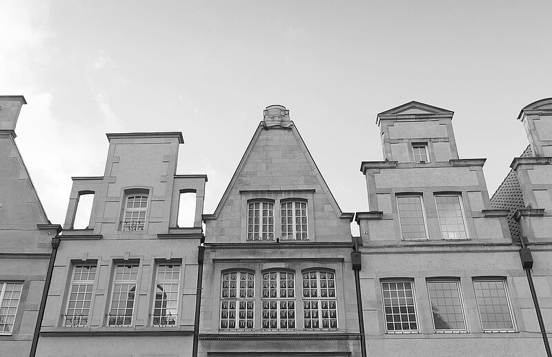 Häuserfront - Ansicht der Fassaden des Prinzipalmarkts in Münster